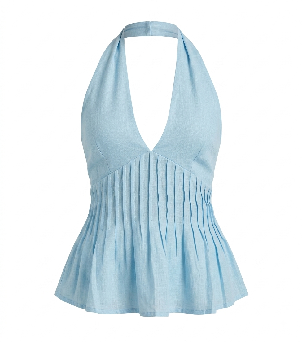 TOP PLISADO BABY BLUE